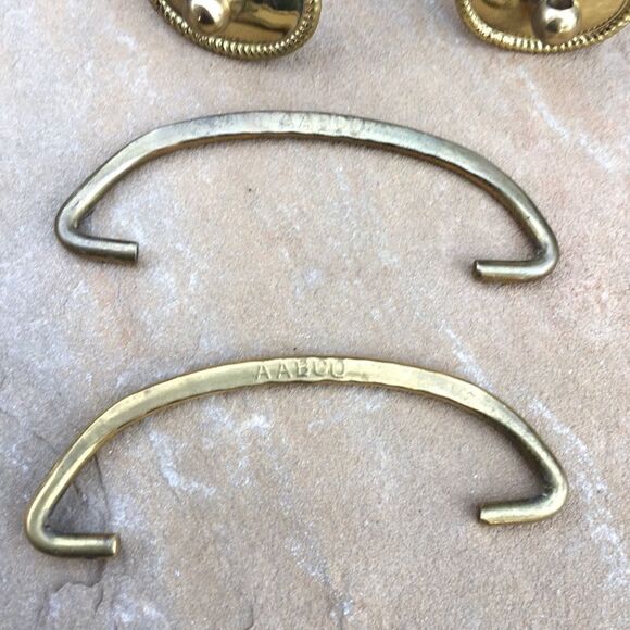 Vintage AAB Co. Brass Drawer Drop Pull Set of 2 - Picture 5 of 16